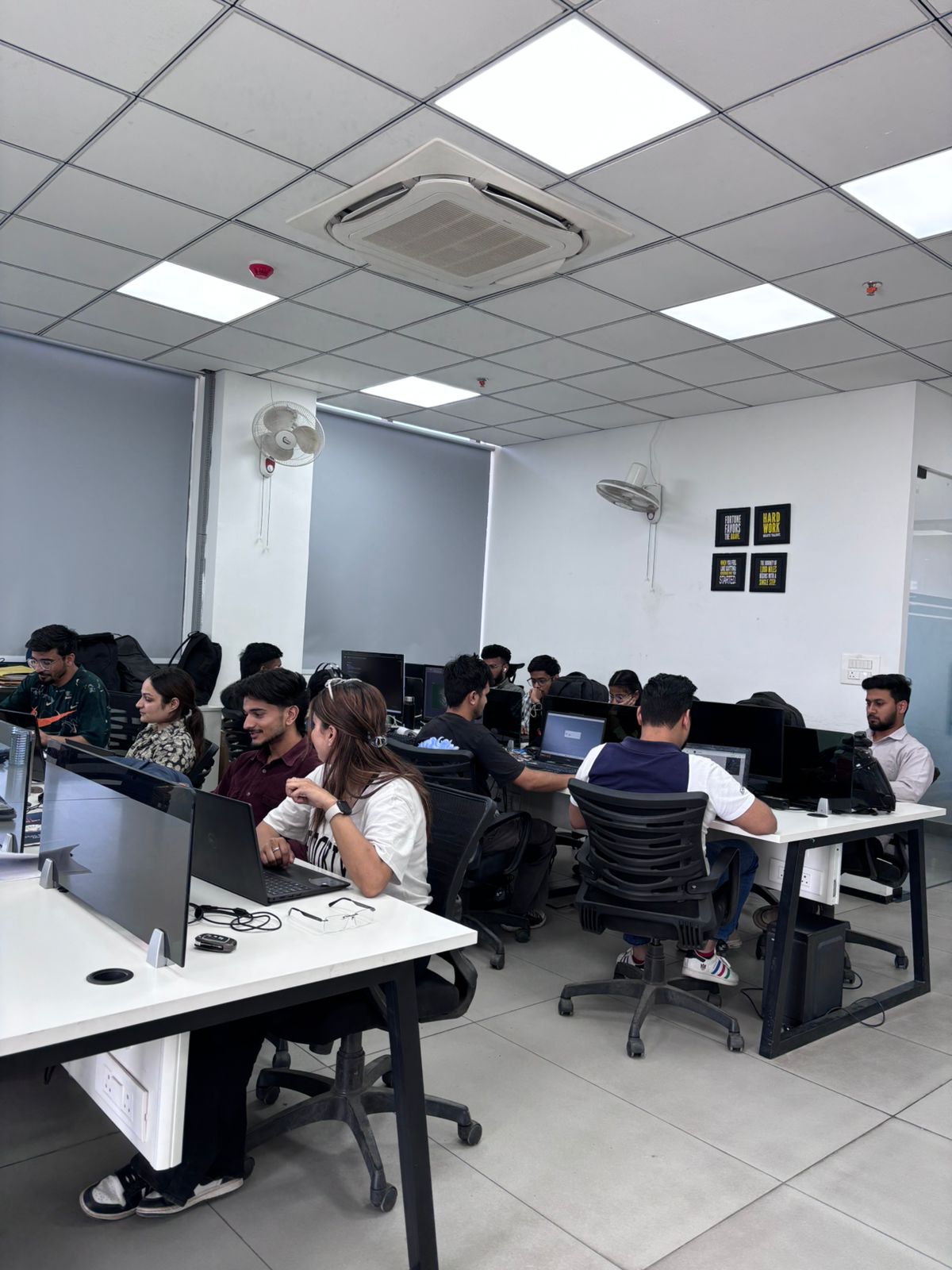 Learners and mentors at their desks